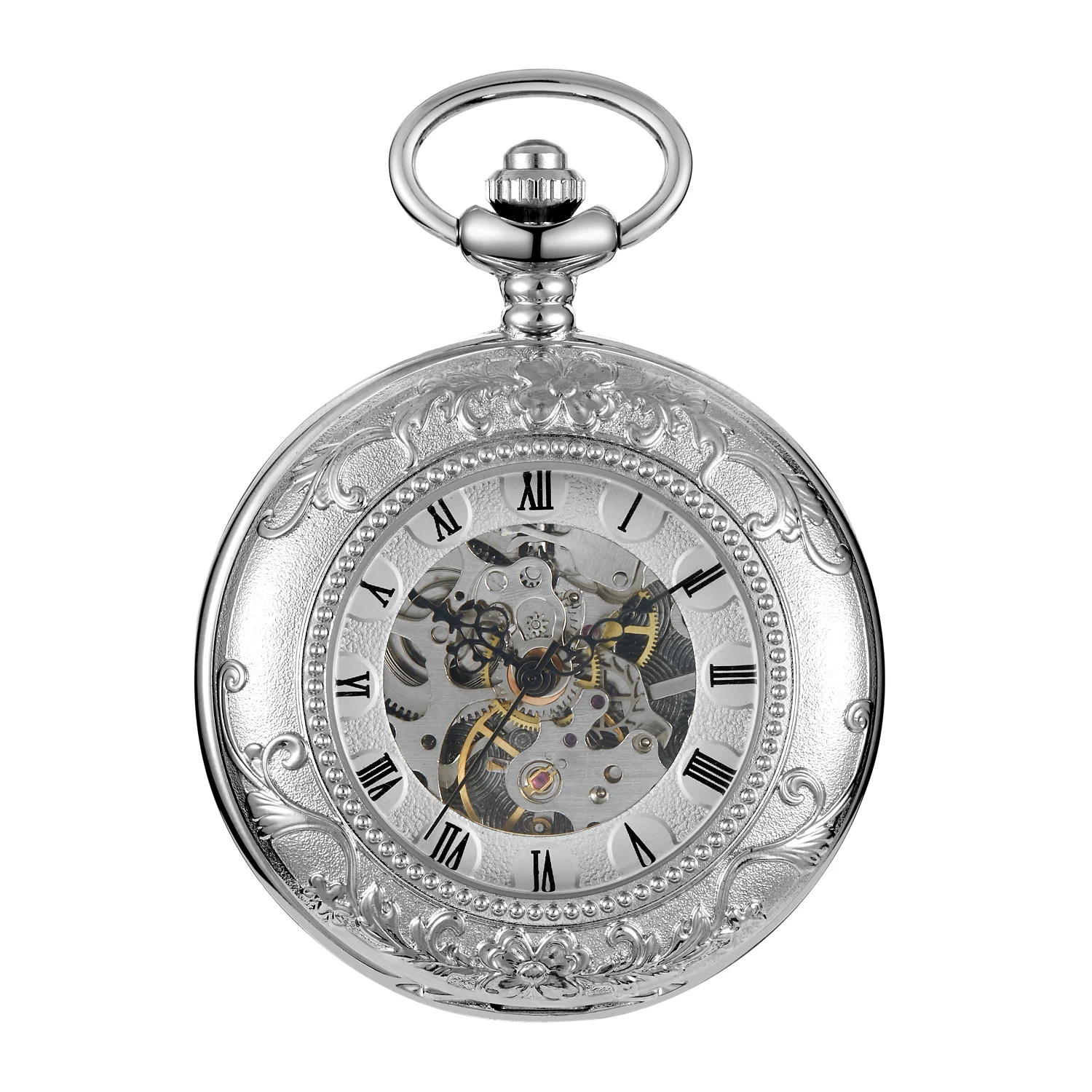New Steampunk Copper Vintage Hollow Gear Hollow Mechanical Pocket Watch Necklace Pendant Clock Chain Men Women 2023
