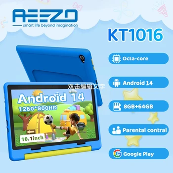 AEEZO10 Inch Kids Tablet Android 14 Octa-Core 8GB RAM+64 GB ROM Parental Control with Kid Protective Case Great Gift for Toddler 1