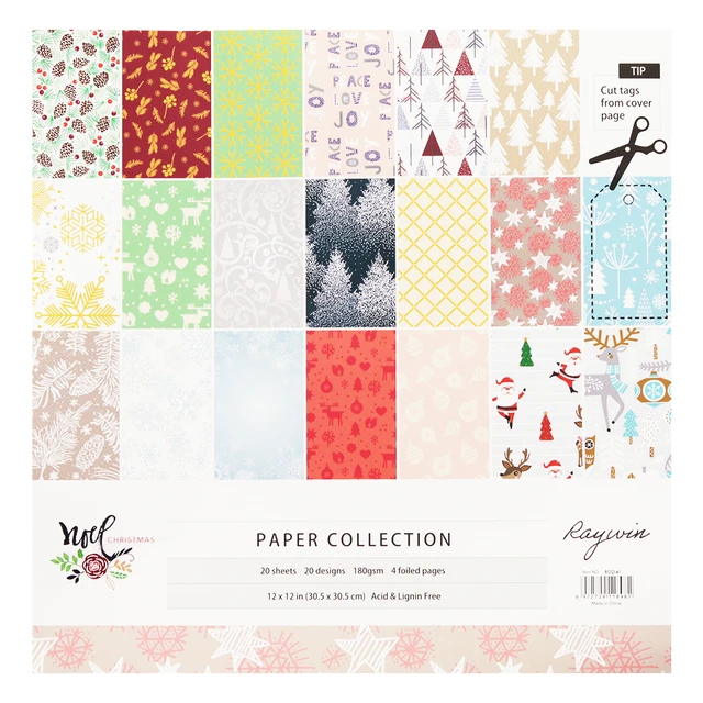 The Creative Path 12 Inch Scrapbooking Paper 20 Sheets Craft Background  Decorative Pattern Designer Pack DIY