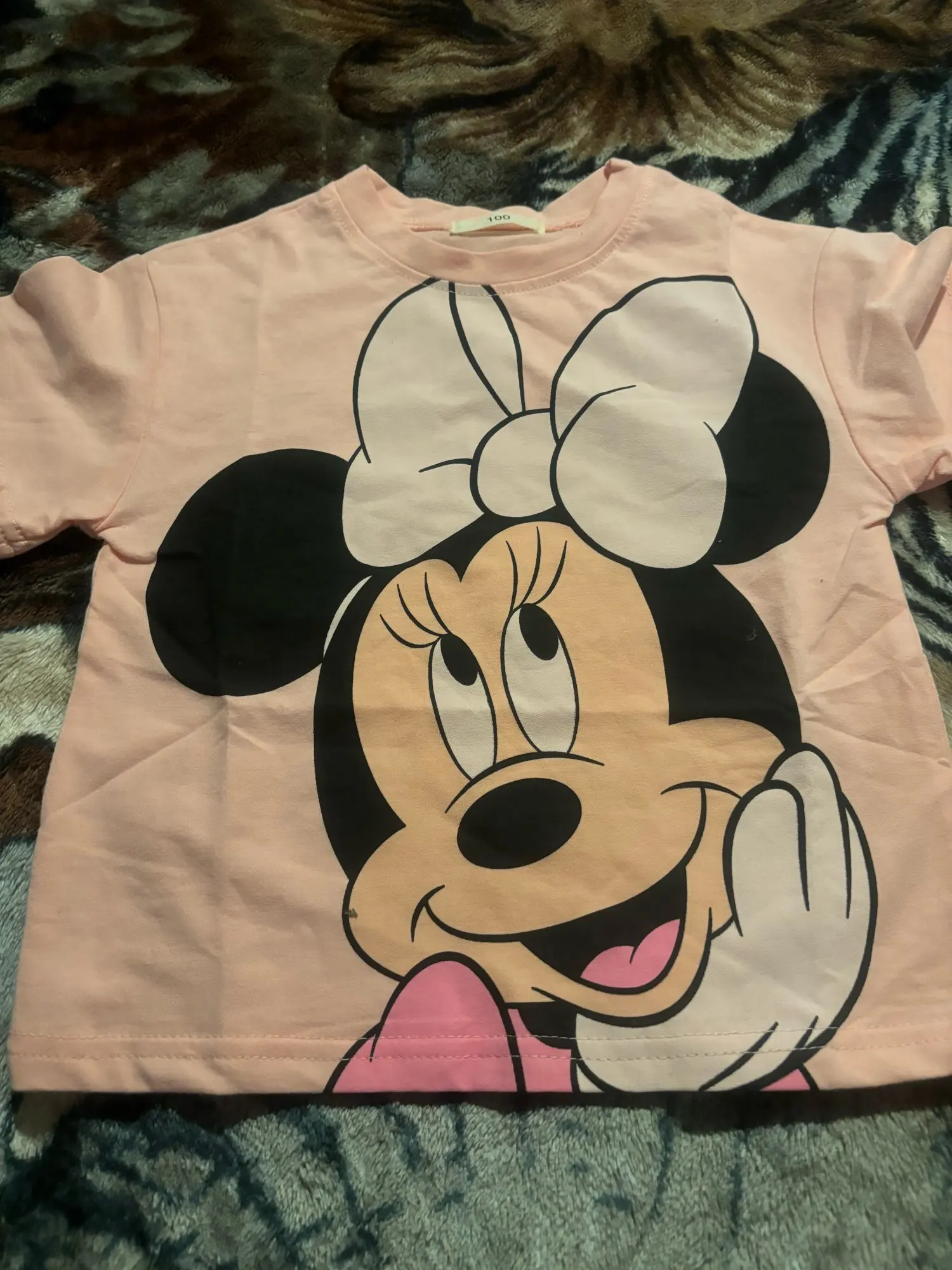 Minnie Printing T-shirt Babies Girls O-neck Bottoming Shirt Fashion Simple Cute Short Sleeve Tops Child Cartoon Clothes photo review