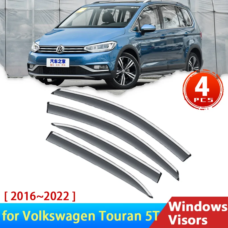 para Volkswagen Touran VW 5T 2016 ~ 2022, para coche, protectores de cejas para lluvia, cubierta protectora, 2020, 2018, 4 Uds. -