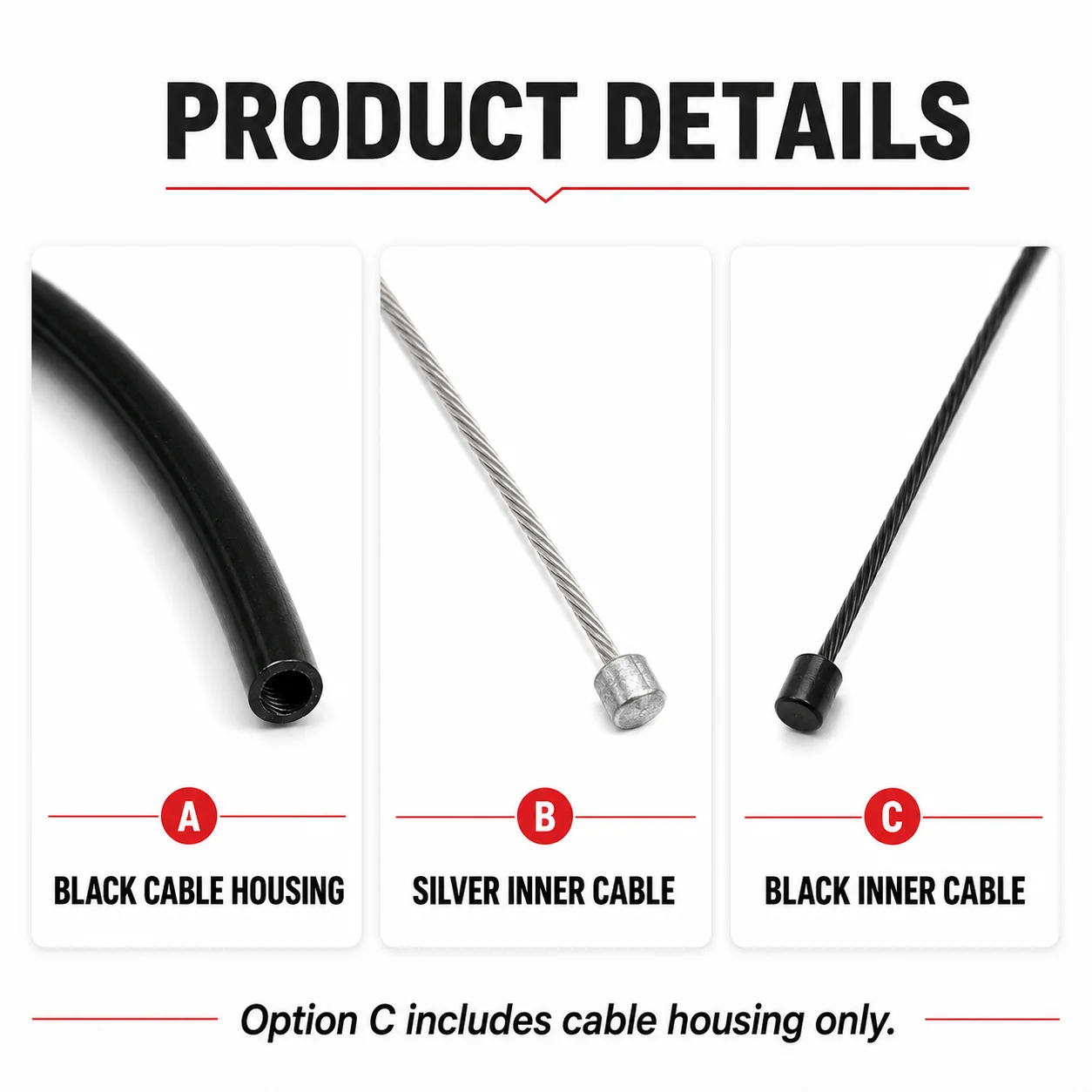 Premium Bike Shift Cable Kit with Durable Derailleur Housing and Stainless Steel Inner Wire