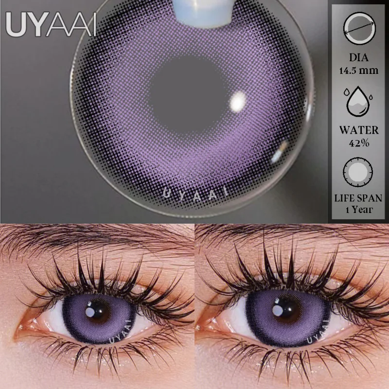 thumbnail image 1 of UYAAI 1 par de lentes de contacto de color para ojos Lentes con dioptrías Lentes de miopía Lentes de contacto verdes Lentes azules Lentes de Halloween, 1 of 5