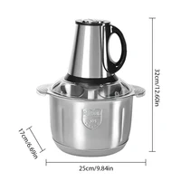 Hachoir Électrique 500W 5L 220V, Broyeur à Viande 3 Vitesses avec Lame Cyclonique 5 Lames en Acier Inoxydable 460, Démontable et Facile à Nettoyer, Robot Culinaire 2