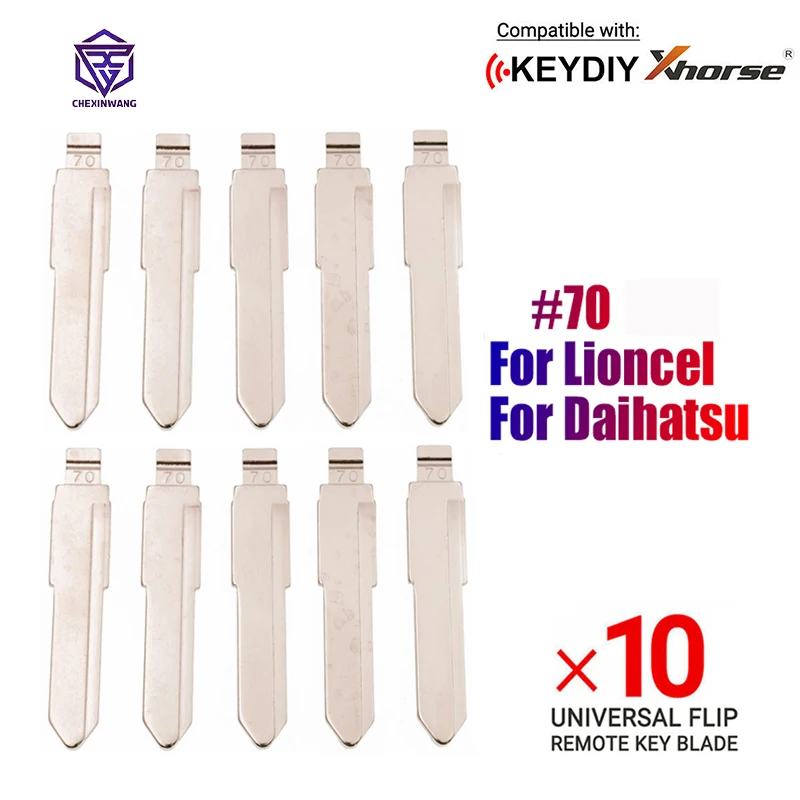 

10Pcs/Lot NO.70 Uncut Metal Blank Flip KD Remote Key Blade For Xhorse Type for Lioncel for Daihatsu Key Blade