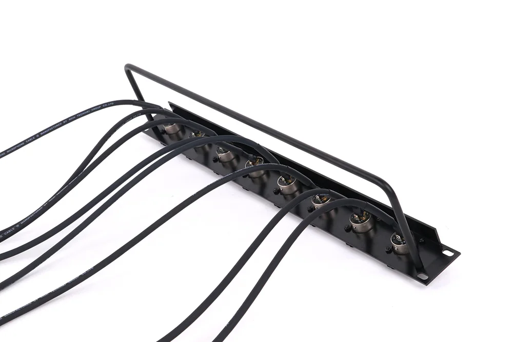 1pc Angepasst 1U Schrank Panel 8 Weg Jumper Rack, Wasserdichte 3Pin XLR Männlich/Weiblich MIC Chassis Buchse + audio Abgeschirmt Draht Öffnen – Detail 12