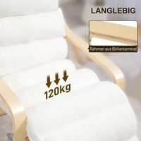 Кресло-качалка Comanlai с регулируемой подставкой для ног, флис шерпы для гостиной, кресло-качалка с подлокотниками, кресло, белый — изображение 5