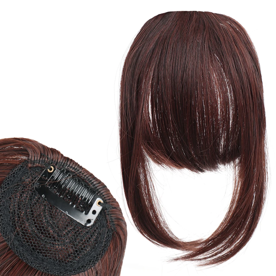 Synthetic Bangs Clip-in Hair Extensions Thick Bangs Hairpieces for Women Daily Heat Resistant Fake Bangs