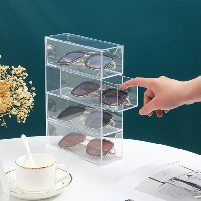 Organizador de lentes de sol para montaje en pared, soporte de  almacenamiento de anteojos de madera, estante para múltiples gafas para  hombres y