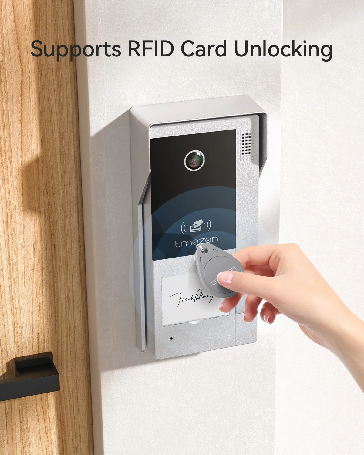 TMEZON Videocitofono Smart 2 Fili Video Citofoni Y70,Tre schermi e Campanello Esterno con Telecamera,APP/Carta RFID Unlock,Rilevare Movimento Umano Intelligente,Trifamigliare