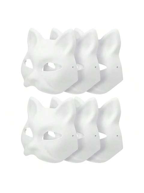 20pcs blank masks for decorating Personality DIY Hand Painted Cat Blank  Paper