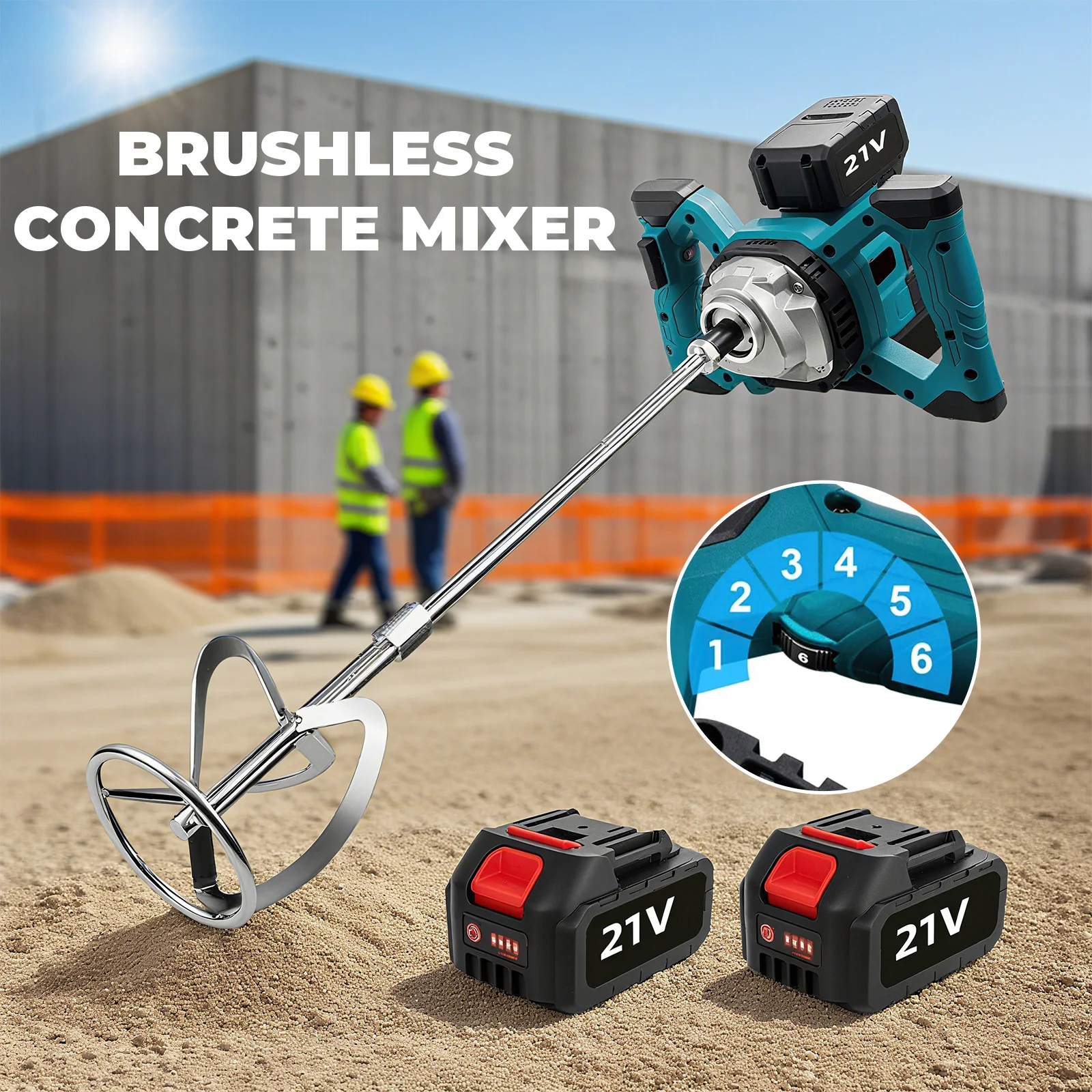 OWJHE6 Geschwindigkeit Elektrische Farbe Beton Mixer Bürstenlosen Handheld Paddle Mixer Einstellbare Elektrische Mischstab Für makita 18v batterie – Detail 11
