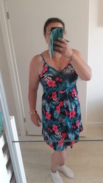 Women's V-Neck Spaghetti Strap Print Dress photo review