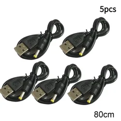 Compact 80cm USB to DC Power Charging Cable with 4.0x1.7mm Plug - 5V 1A Output (5pcs)