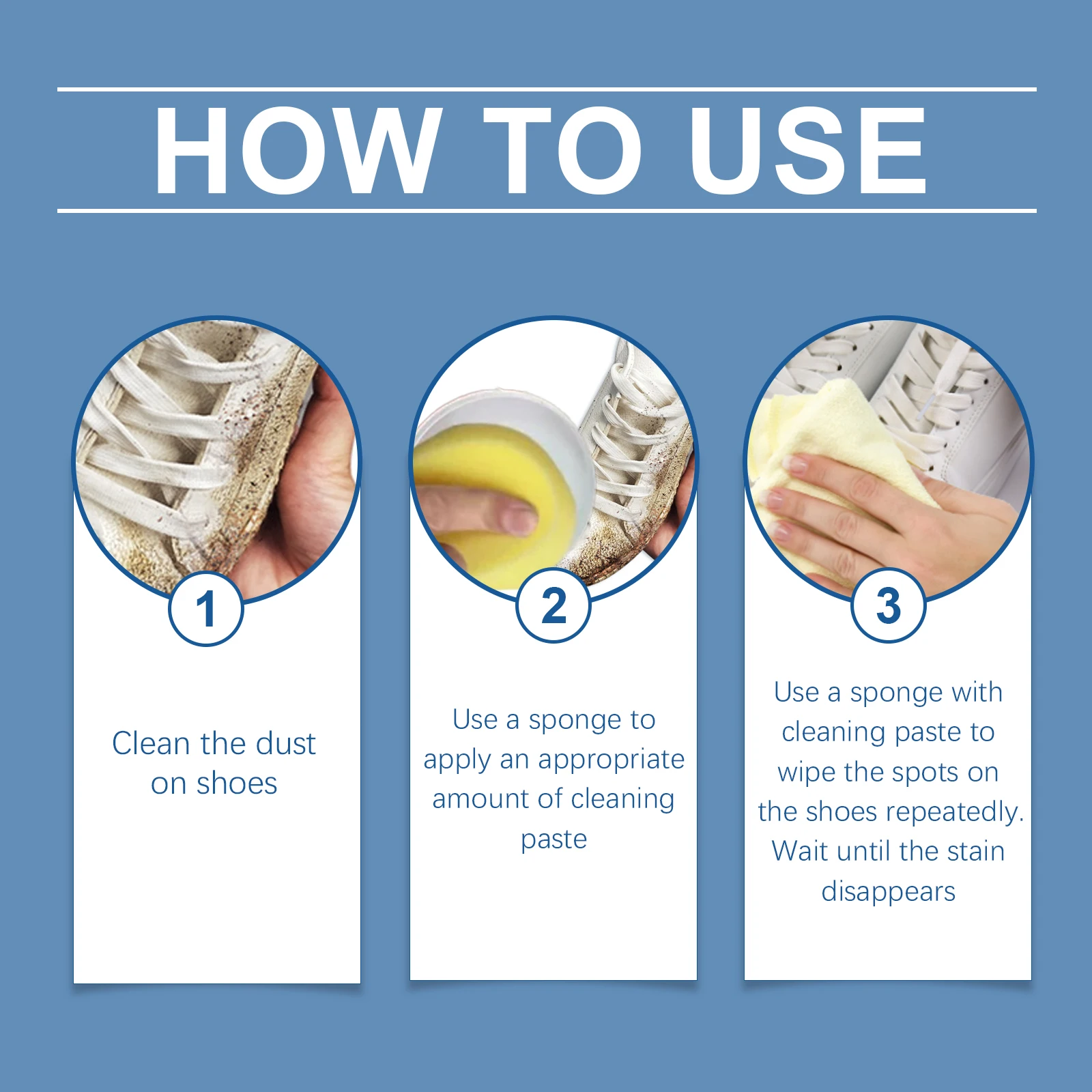 Jakehoe Sport Shoes Cleaning Cream Decontamination Remove Stubborn Stains Restore Whiteness Effective Water Free Cleaning Paste