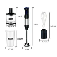 Mixeur plongeant 4-en-1, 5 vitesses réglables, en acier inoxydable, idéal pour les purées, smoothies, milkshakes, soupes, sauces, ivoire 2