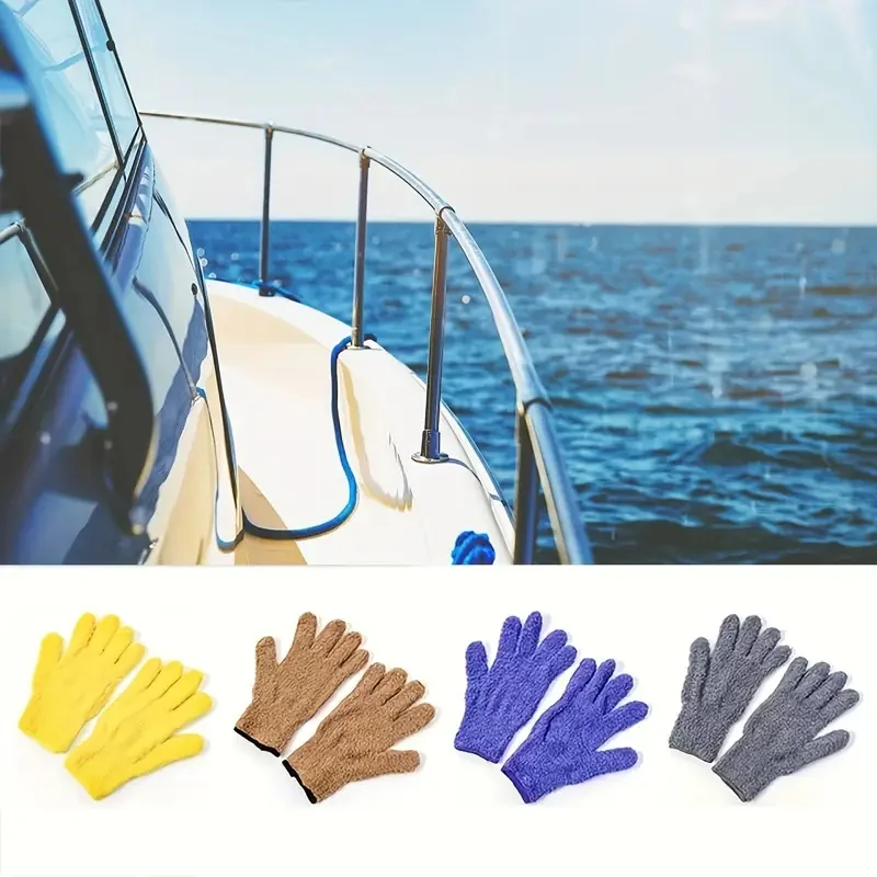 Car Cleaning Gloves Microfiber Cleaning Gloves Microfiber Washing Gloves Microfiber Gloves 1Pair Cleaning Gloves Microfiber Coral Fleece Car Grooming Gloves Solid Five Finger Dust Removal Housework Absorbent