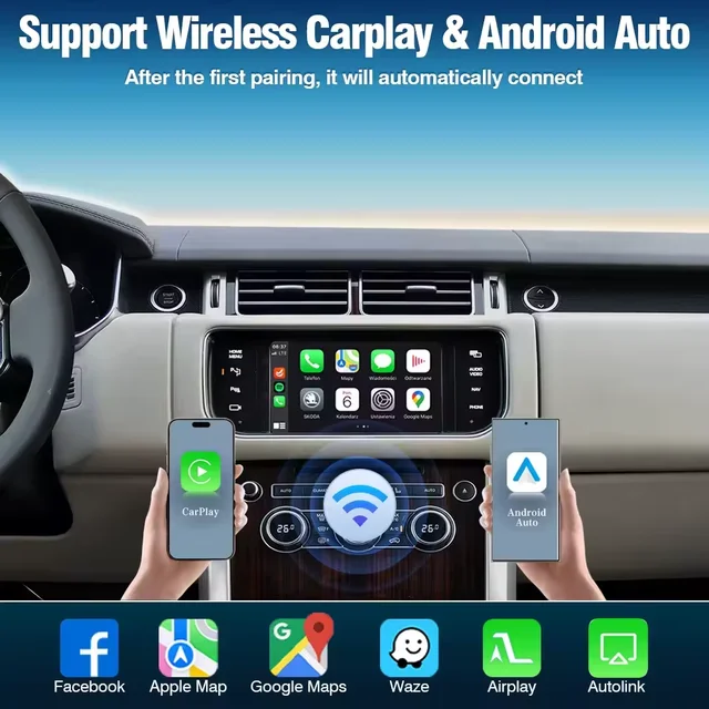 Wireless CarPlay Android Auto Decoder For Land Rover Jaguar Range Rover Evoque Discovery Bosch Harman BT Mirror Link AUX Module 2