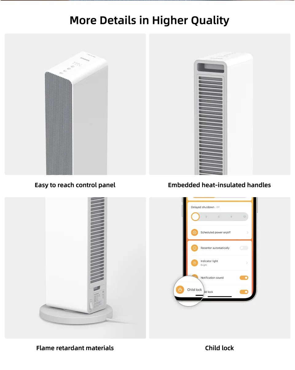 Xiaomi Smartmi Electric Heater Smart Fan Heater ZNNFJ07ZM description image 8