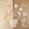 6pcs Child-Friendly Beach Sand Toy Set Silicone with Sands & Durable Bucket Colorful Perfect for Creative Outdoor Play 3