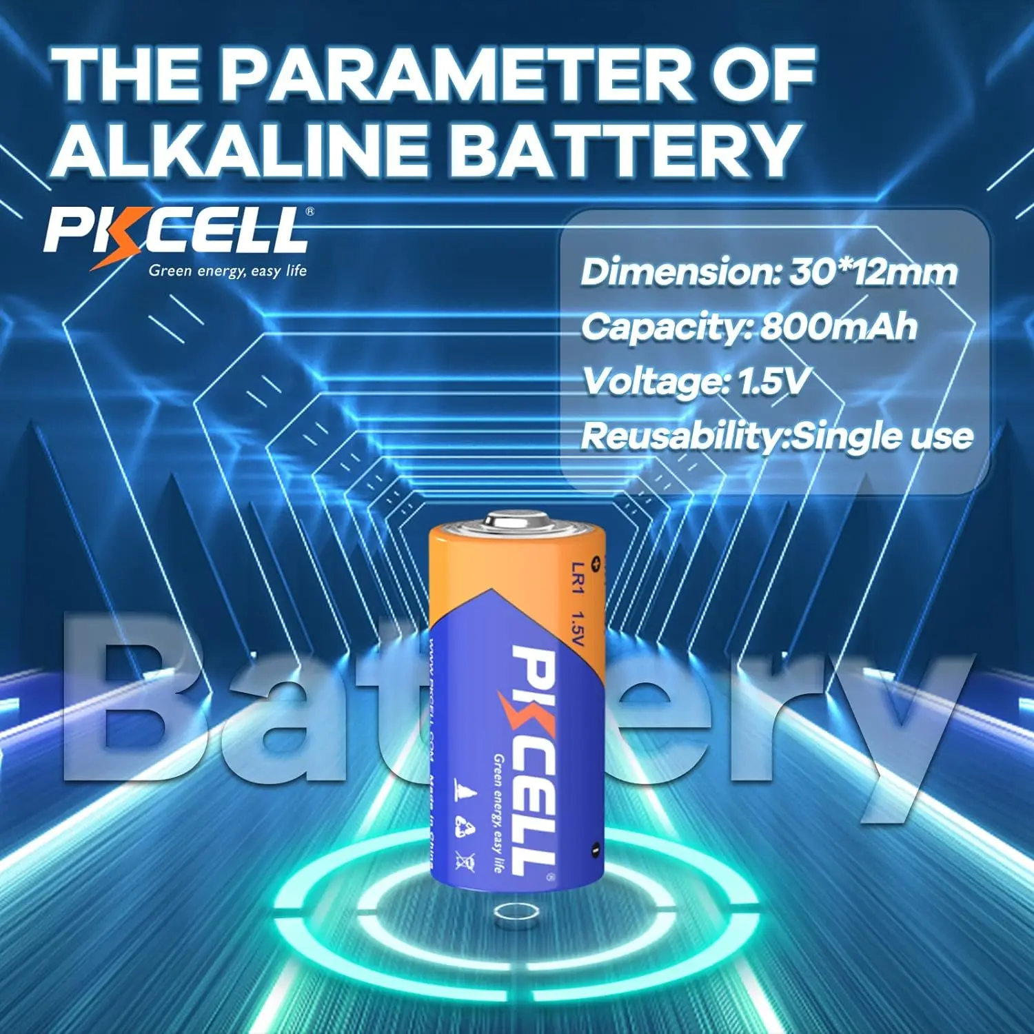 10PCS PKCELL MN9100/E90/LR1 Medical Battery 1.5 V N Size Alkaline Batteries for All Kinds of Electronic Equipment