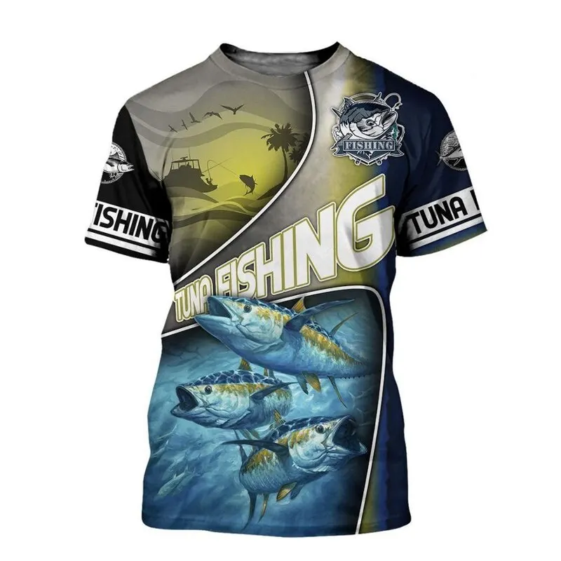 

2024NewMensTShirtsQuickDryShortSleeveTopsCrewNeckSummerClothing3DPrinting Fishing GraphicShirtsLarge Size Men's Pullover