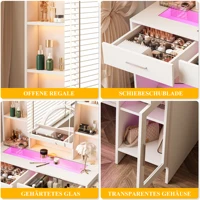 Туалетный столик с подсветкой, туалетный столик с зеркалом, туалетный столик с держателем для фена и USB/сузнецы — изображение 5