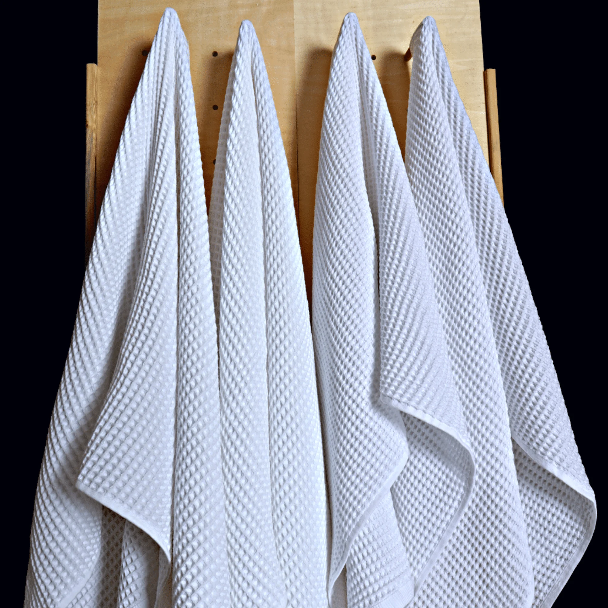 Powder Linen & Cotton Honeycomb Waffle Towel