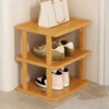 1 Set Six Layers Shoes Organizer Stable Structure Waterproof Shoe Rack Bamboo Great Load Bearing Entryway Shoes Storage Shelf 3