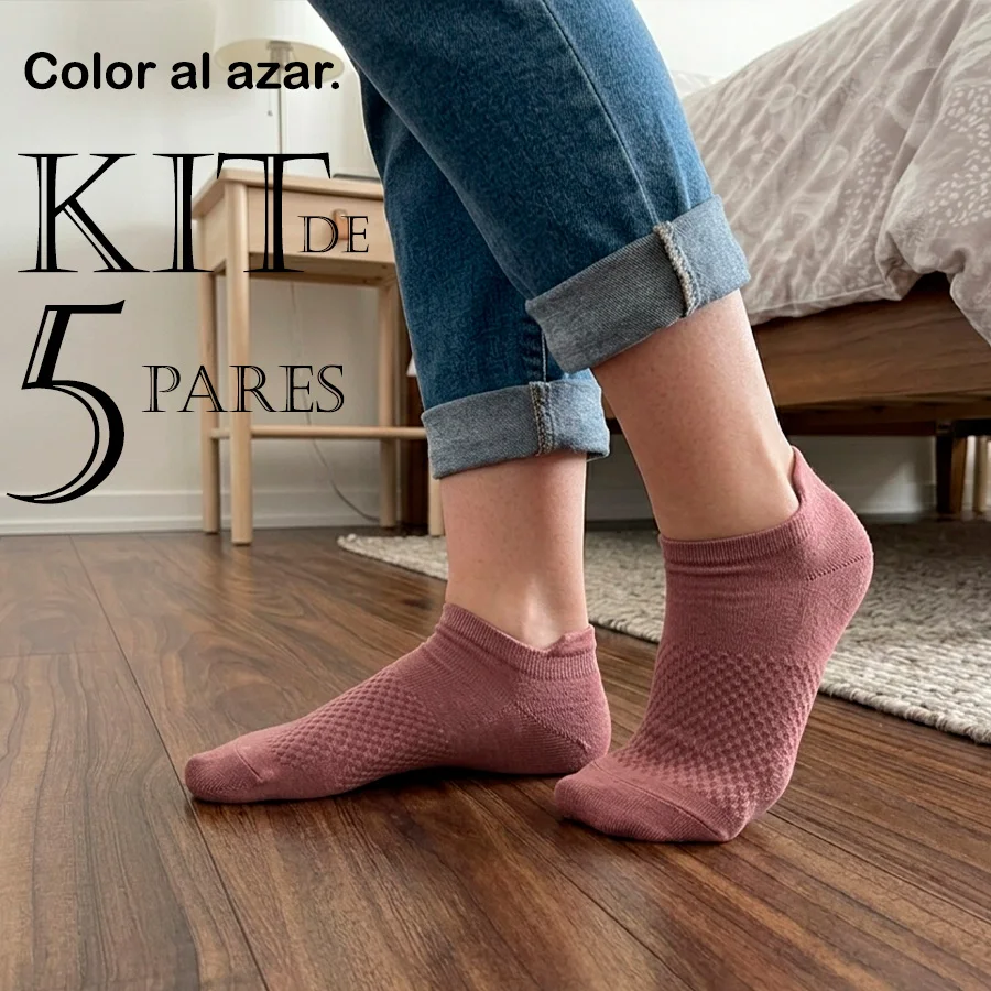 Kit 5 Pares Calcetines Tines Mujer Deportivos Texturizados