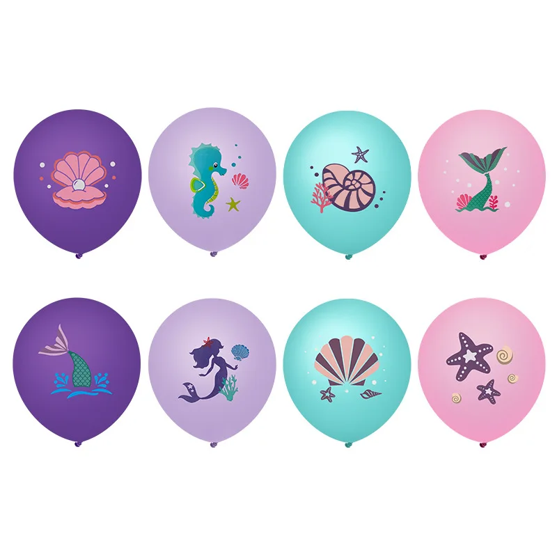 

12inch Little Mermaid Latex Balloons Confetti Globos for Kids Girl Mermaid Theme Birthday Party Decoration Baby Shower balloons