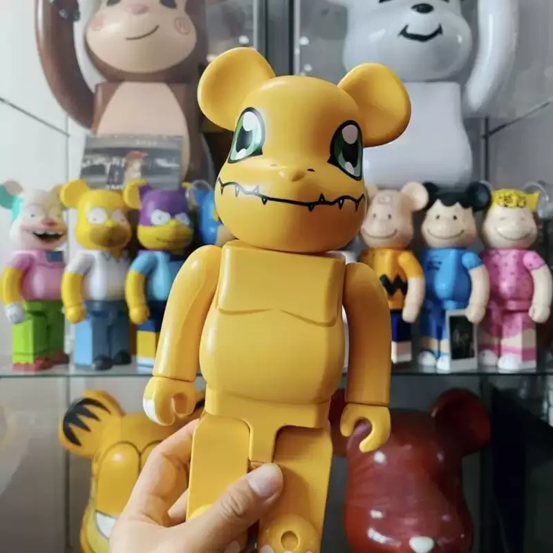 

Bearbrick Be@rbricklys Building Blocks Bear Asian ancient beast 400% Cartoon Digital yellow dinosaur Kawaii doll