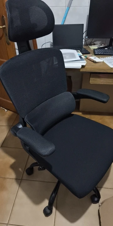 Ergonomic Office Chair Desk Chair with Folding Armrest Height-Adjustable Breathable Backrest Swivel Gaming Chair photo review