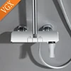 VGX Luxury Shower System Set Bathroom Shower Faucet Set 3-way Rainfall Shower Mixer Crane with Hand Shower Set Black Grey Chrome 3