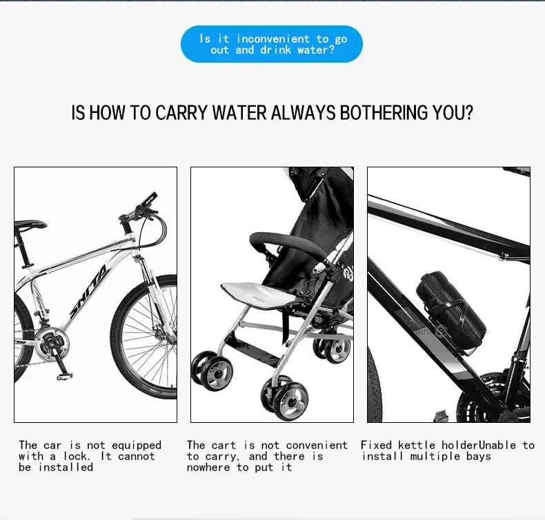 Description Picture 4 of itemBicycle Accessories Multifunctional Water Bottle Cup Holder Baby Stroller Bike Bicycle Cycling Handlebar Mount Cage Dropshipping