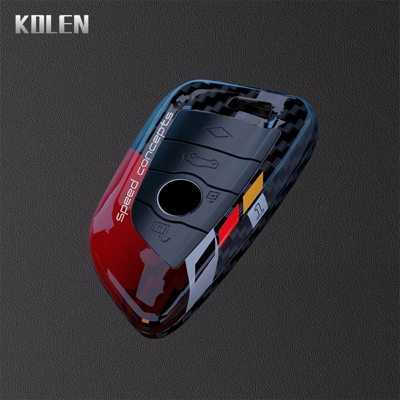 Sleek Carbon Fiber Style Car Key Case Cover