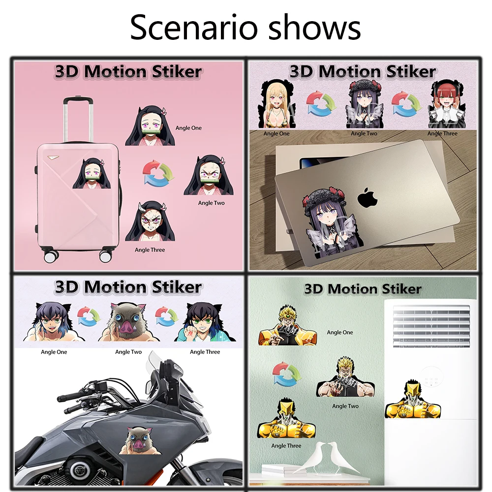 Rem Re Zero 3D Motion Stickers Self-adhesive Cartoon Peeker Decals for Car,Laptop,Motorcycles,Etc.Home Accessories Waterproof