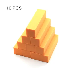 Nail Art Buffing Block - White Sponge File for Smooth Manicure & Pedicure Excellence (Orange - 10pcs)