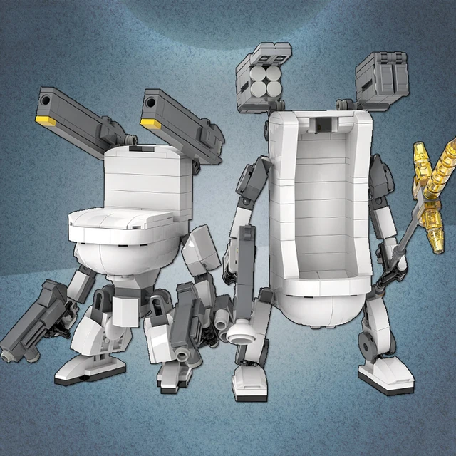 창의적인 놀이를 위한 독특하고 교육적인 Bricklink Ideas MOC 변기 메카 로봇 DIY 세트