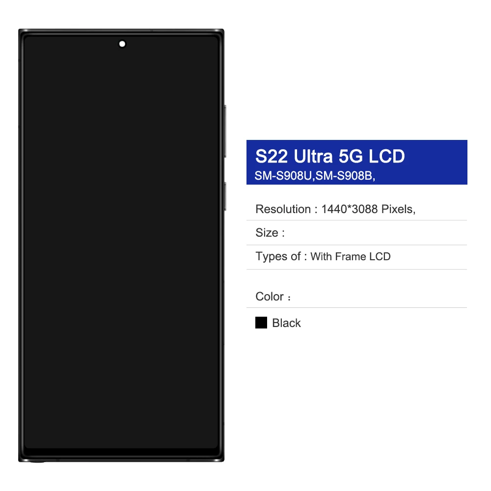 TFT S22 Ʈ ÷ ũ, Ｚ  S22 Ʈ 5G S908B S908B/DS LCD ÷,  ġ ũ   ü