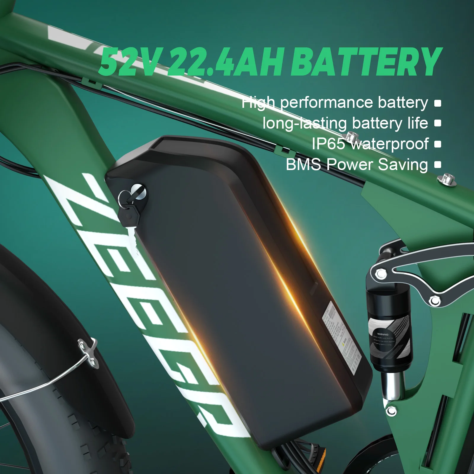 Zeegr S1 Electric Mountain Bike - 52V Dual Motor, Full Suspension, 35MPH 80Mile, Winter-Ready for US Off-Road Electric Bike