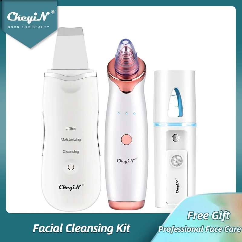 Ckeyin Ultrasonic Vibration Skin Scrubber Vacuum Blackhead Remover Pore