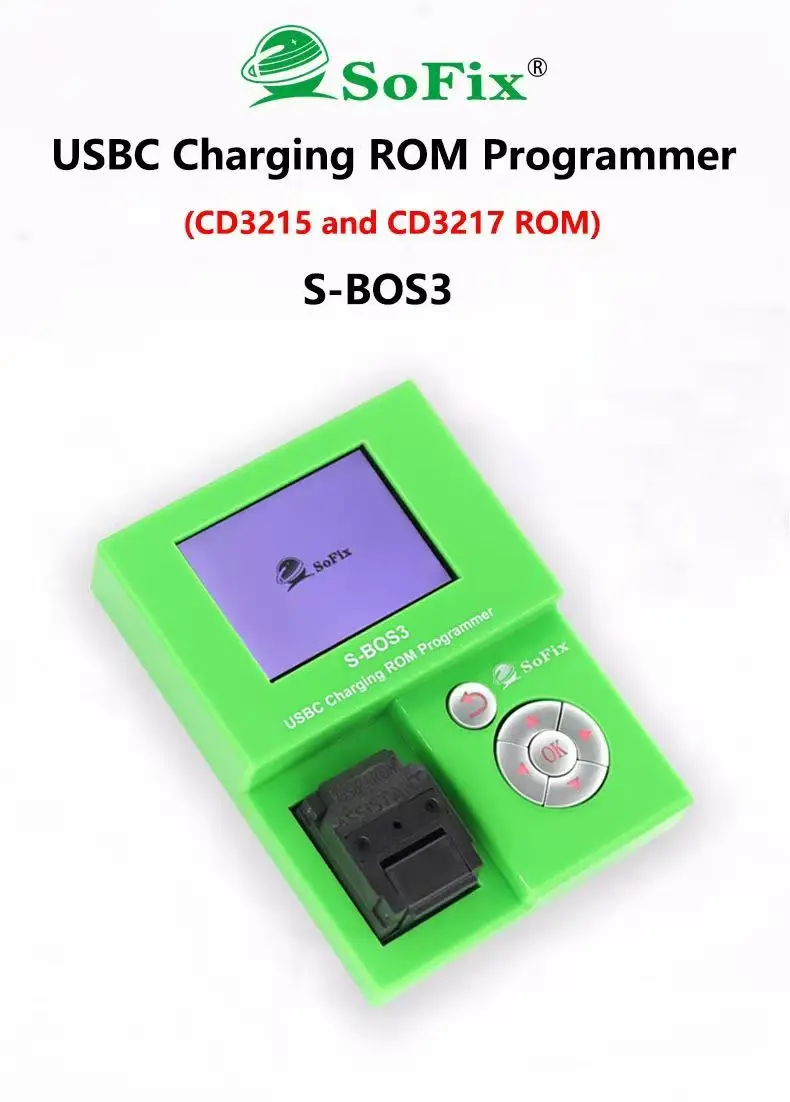 소픽스 S-BOS3 USBC 충전 ROM 프로그래머 맥북 패드 폰 2016-2013 CD3215 CD3217 ROM 데이터 쓰기 수리 도구