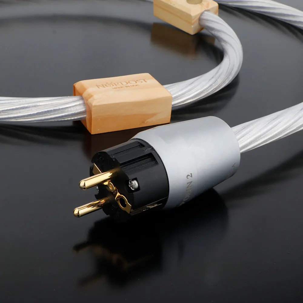 Фото HI-End Hifi Nordost Odin 2 шнур питания переменного тока D538, 7-жильный посеребренный 14AWG с позолоченными вилками Европейского/американского стандарта 20 А, Аудиокабели питания №4