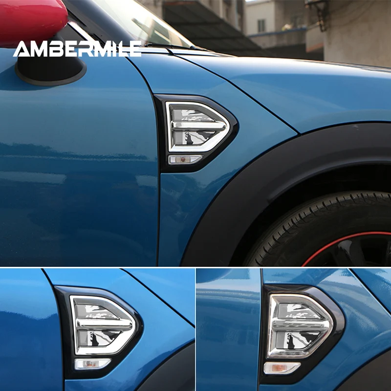 4pcs Crystal Epoxy for Mini Cooper Countryman F60 Car Side Plate Fender Stickers Section Decals Covers Decoration Accessories