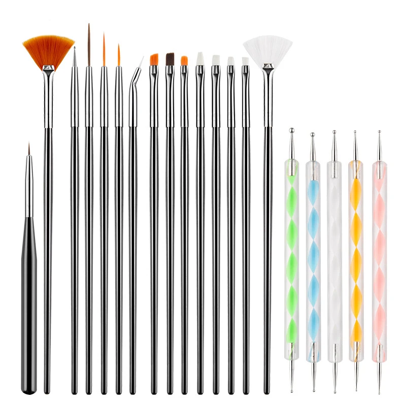 Nail Art Brush Set, Colorful Light Therapy Pen, Dual Tip Drill Pen, Nail Art Tools Pen, Precision Made 4