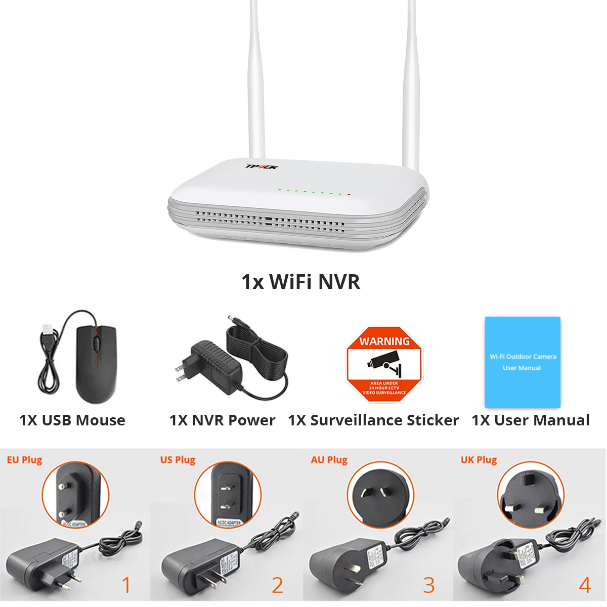Mini WiFi NVR 8CH 3MP 4CH 5MP H.265 Wireless Network Video Recorder For 5MP WIFI Surveillance Security Camera Onvif Compatible