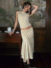 Polka Dot Y2K Skirt 2 Piece Set Women's Sleeveless Tank Top