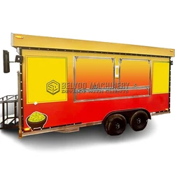 13ft Food Cart Mobile Food Truck Supplies Van for Sale Towable Kitchen Pizza Snack Food Trailer