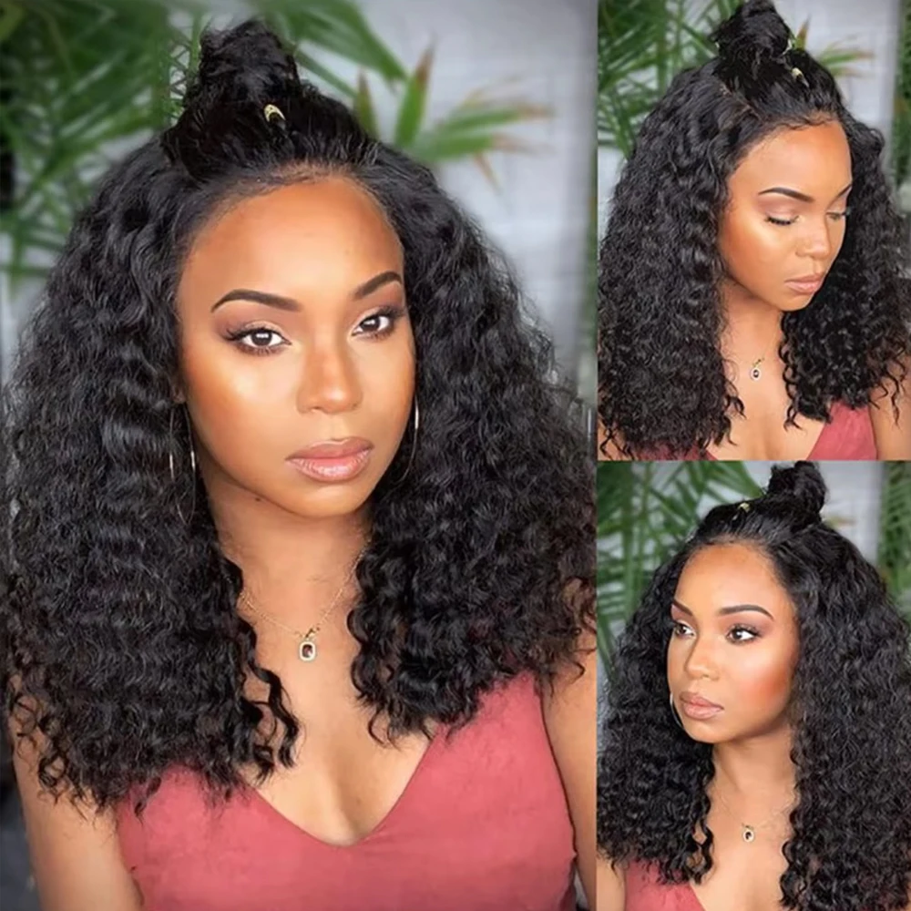 Brazilian Short Bob Wig 13x4 Lace Frontal Human Hair Wig Deep Curly 4x4 Transparent Lace Front Water Curly Closure For Women